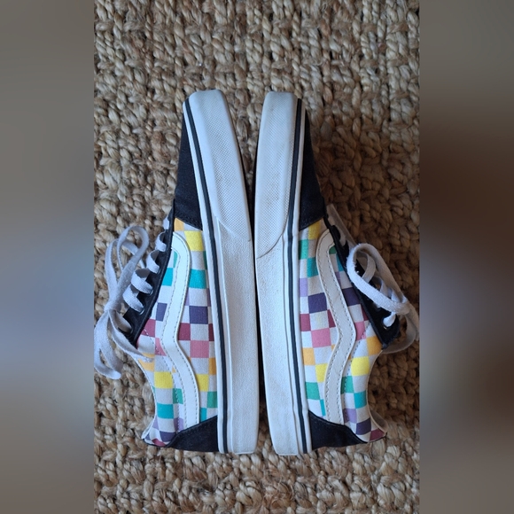 Vans Old Skool Checkerboard Low Women's Size 7 Sneakers Black Multicolor Sku - Picture 3 of 8
